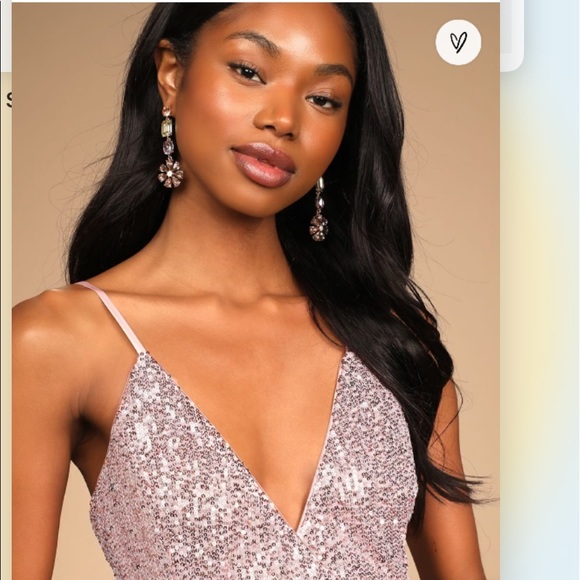 Lulus All That Glistens Light Pink Sequin Wrap Mini Dress - Picture 3 of 6